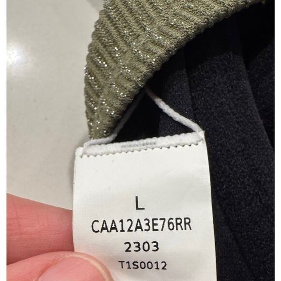 CUPSHE Size Large Green Silver Shimmer Bikini Top Underwire Boho Festival - Picture 6 of 7